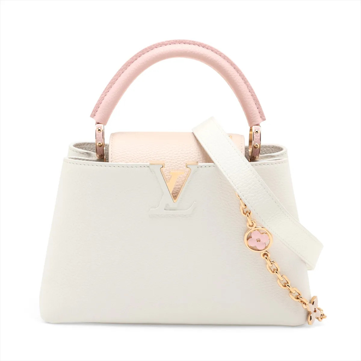 Louis Vuitton LV logo x trion Capucines BB M11343 White There was an RFID respon