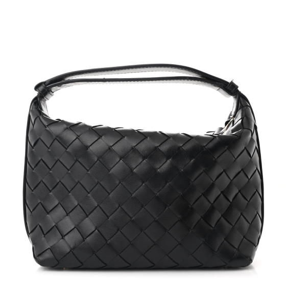 Bottega Veneta Calfskin Nappa Intrecciato Mini Wallace Black