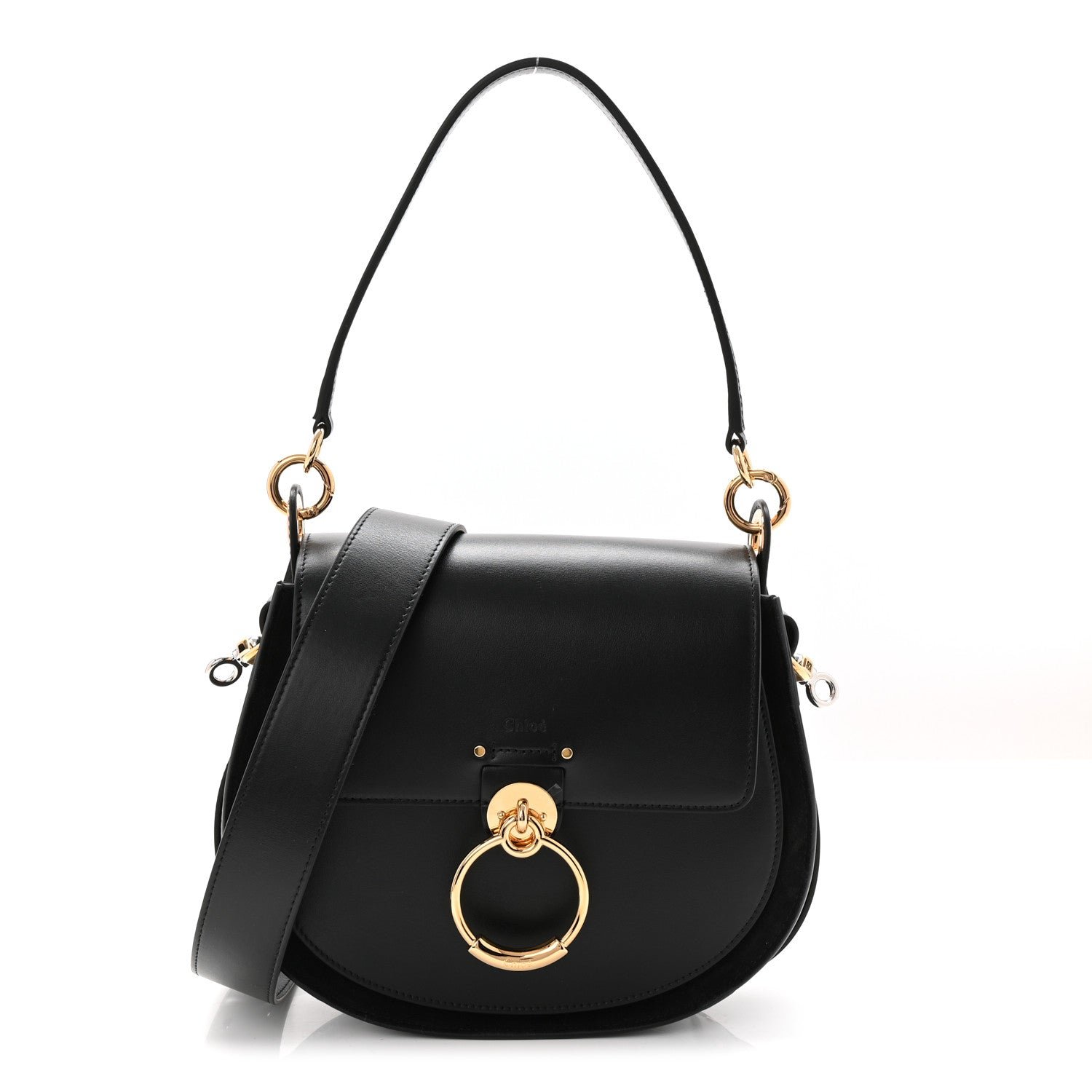 Chloe Calfskin Large Tess Bag Black