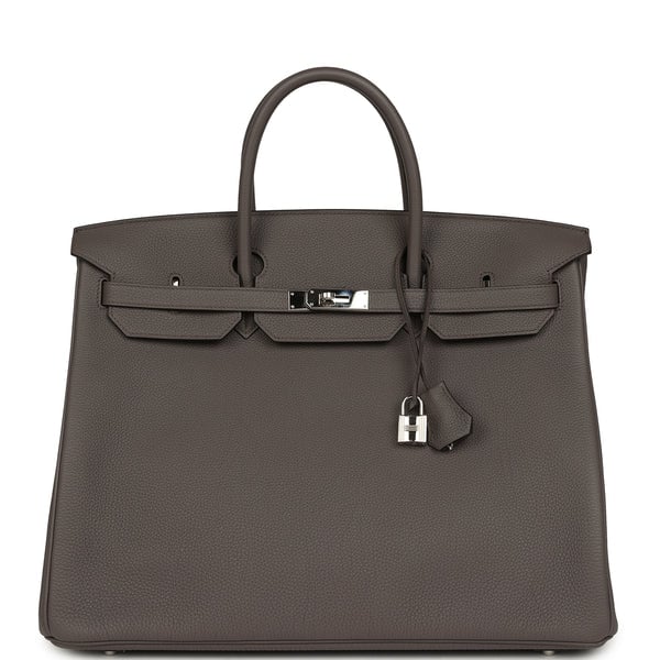 Hermes Pre-owned Hermes Birkin 40 Etain Togo Palladium Hardware