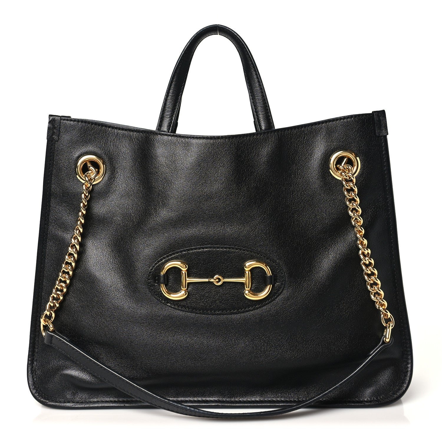 Gucci New Sakai Calfskin Lux Medium Horsebit 1955 Tote Bag Black