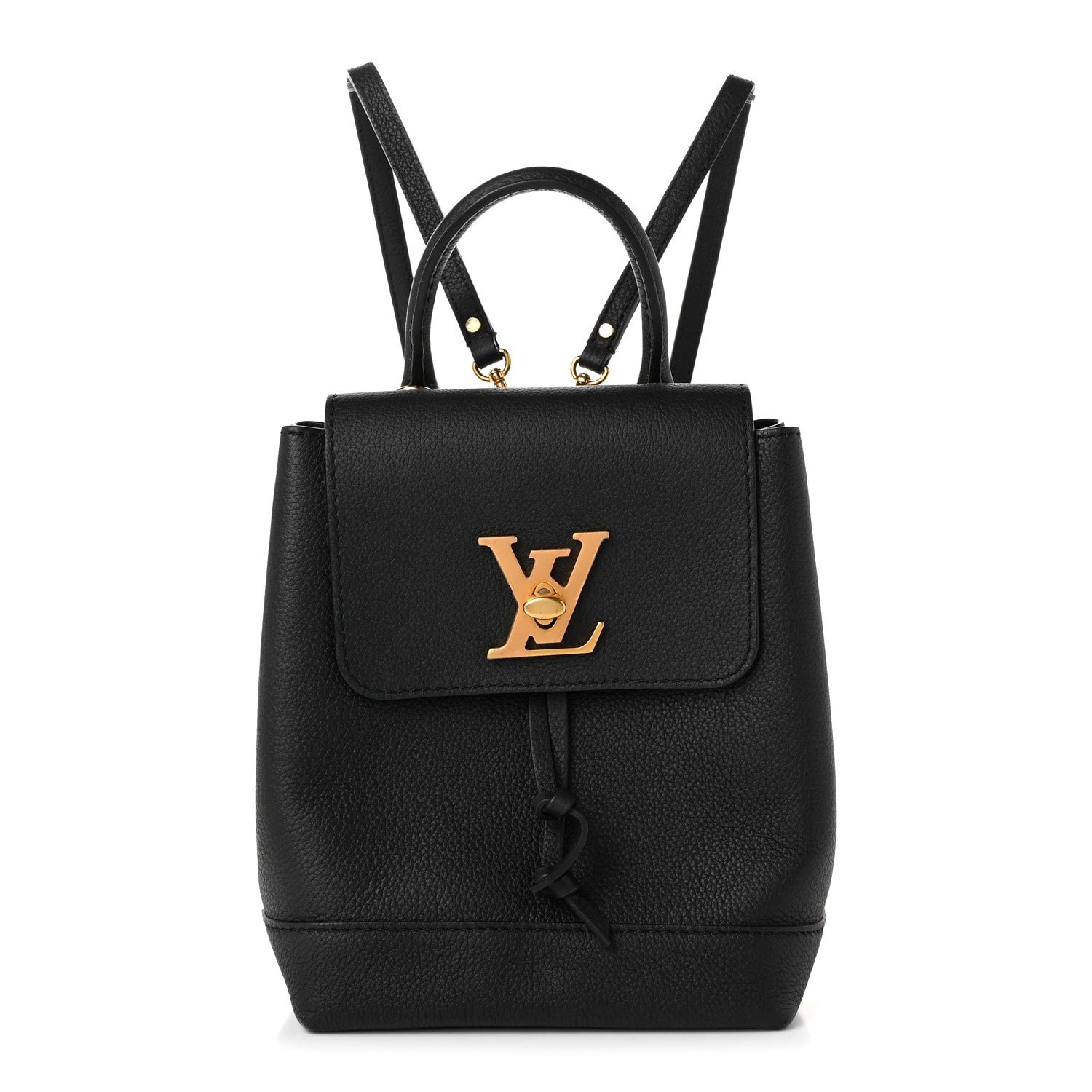 Louis Vuitton Calfskin Lockme Mini Backpack Black