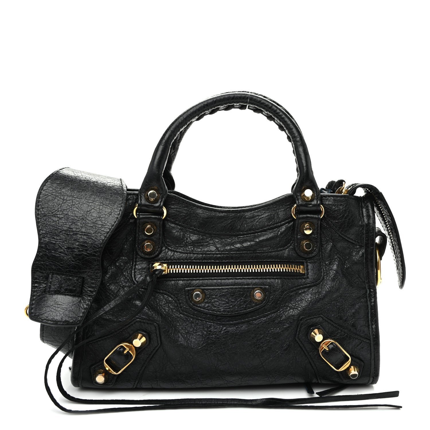 Balenciaga Agneau Giant 12 Gold Hardware Mini City Black