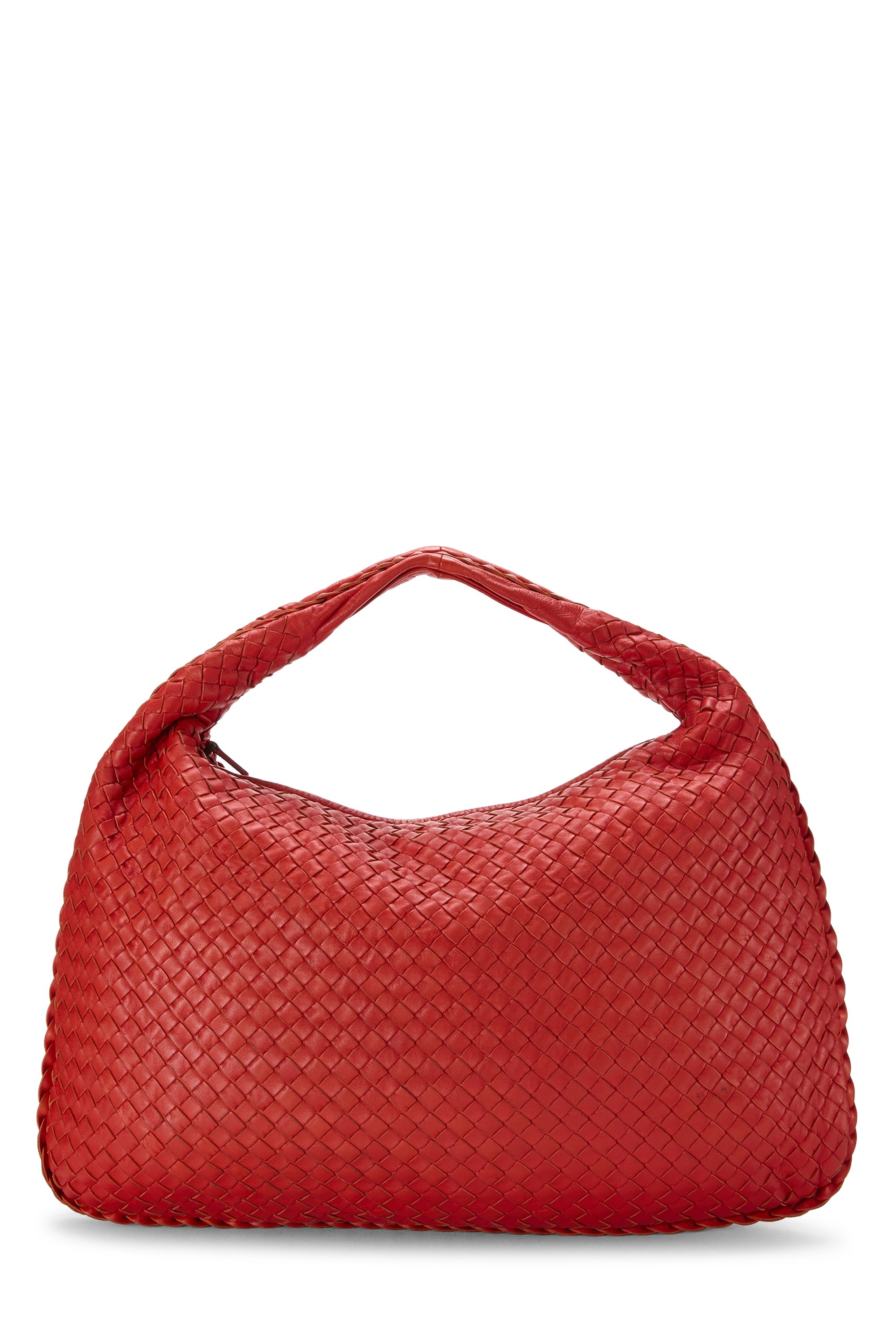Red Intrecciato Veneta Hobo Large