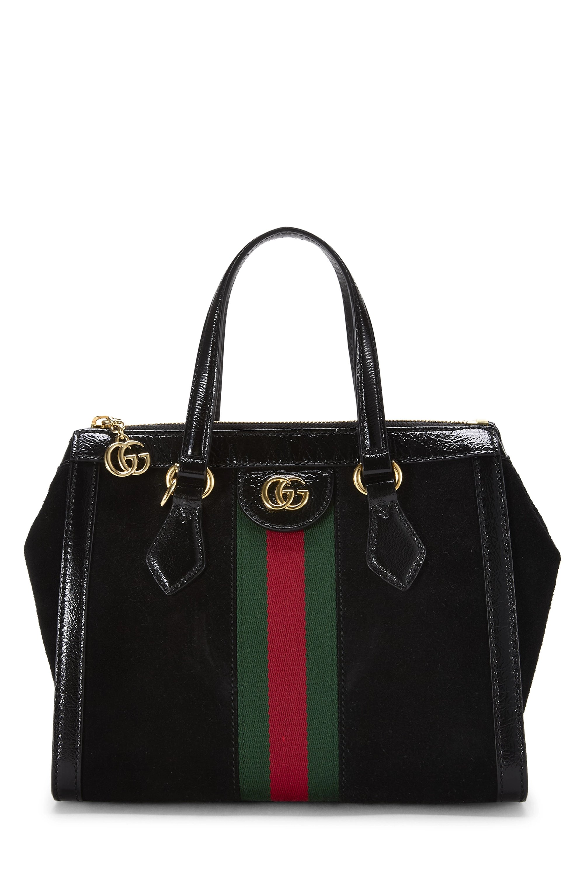 Black Suede Ophidia Tote Small