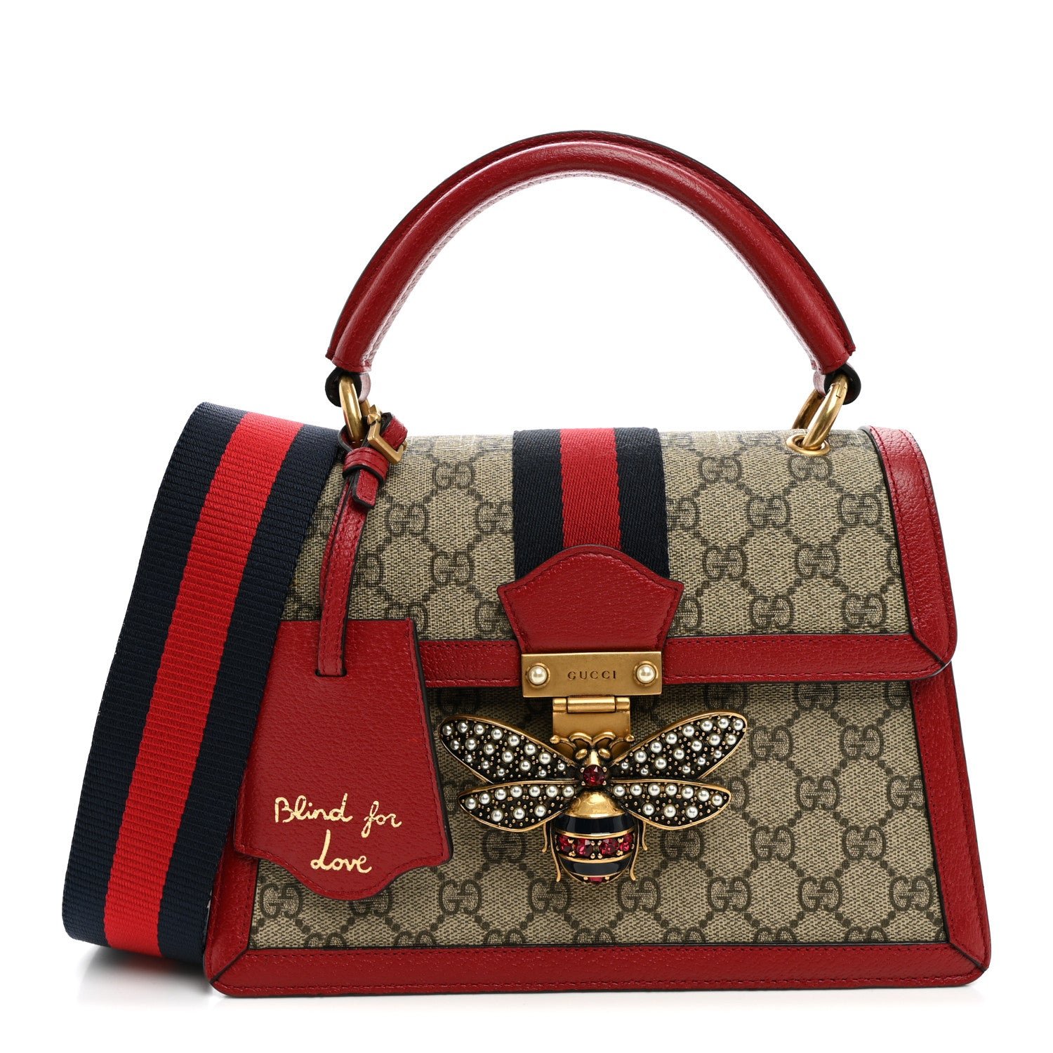Gucci GG Supreme Monogram Small Queen Margaret Top Handle Bag Red