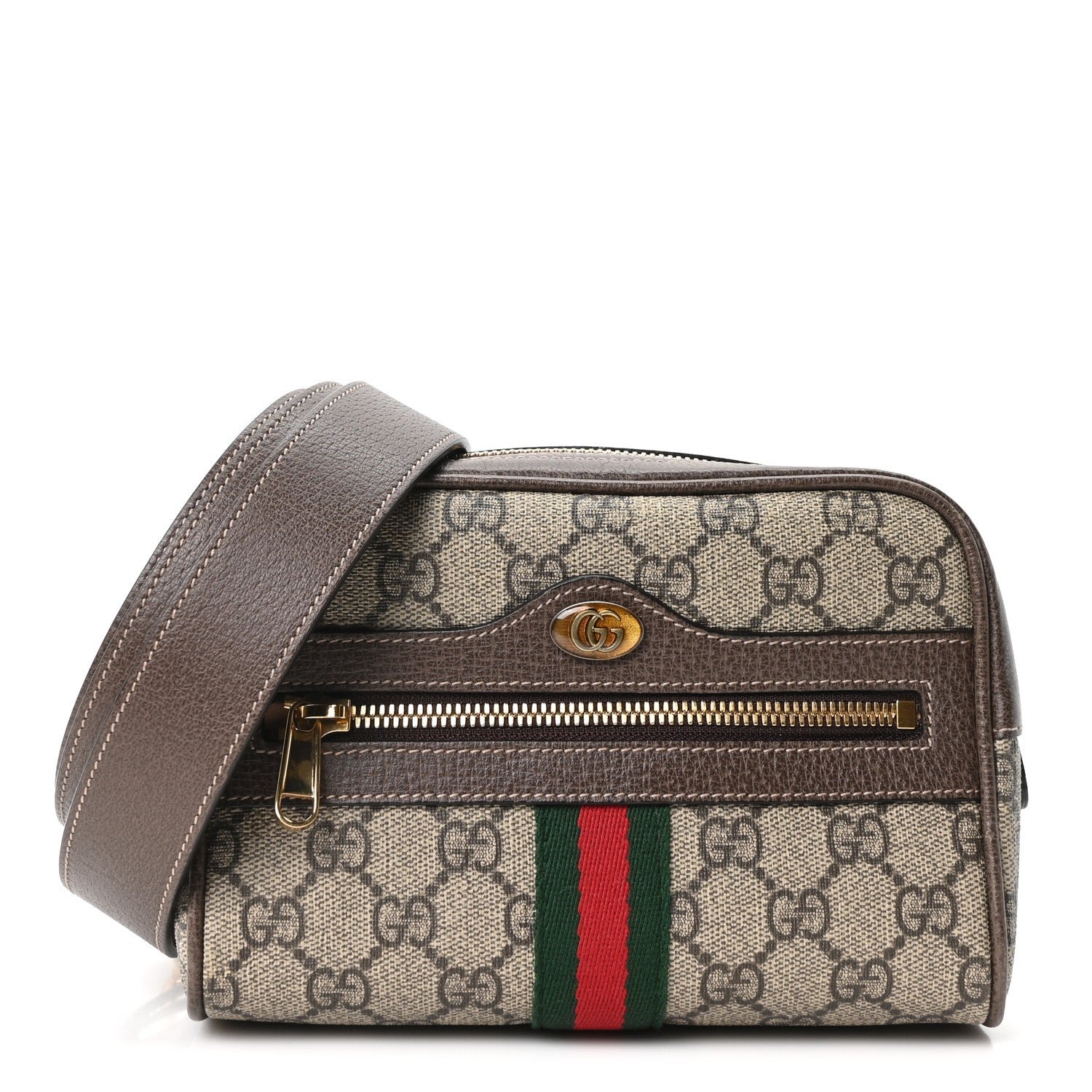 Gucci GG Supreme Monogram Web Small Ophidia Belt Bag 95 38 Dark Brown