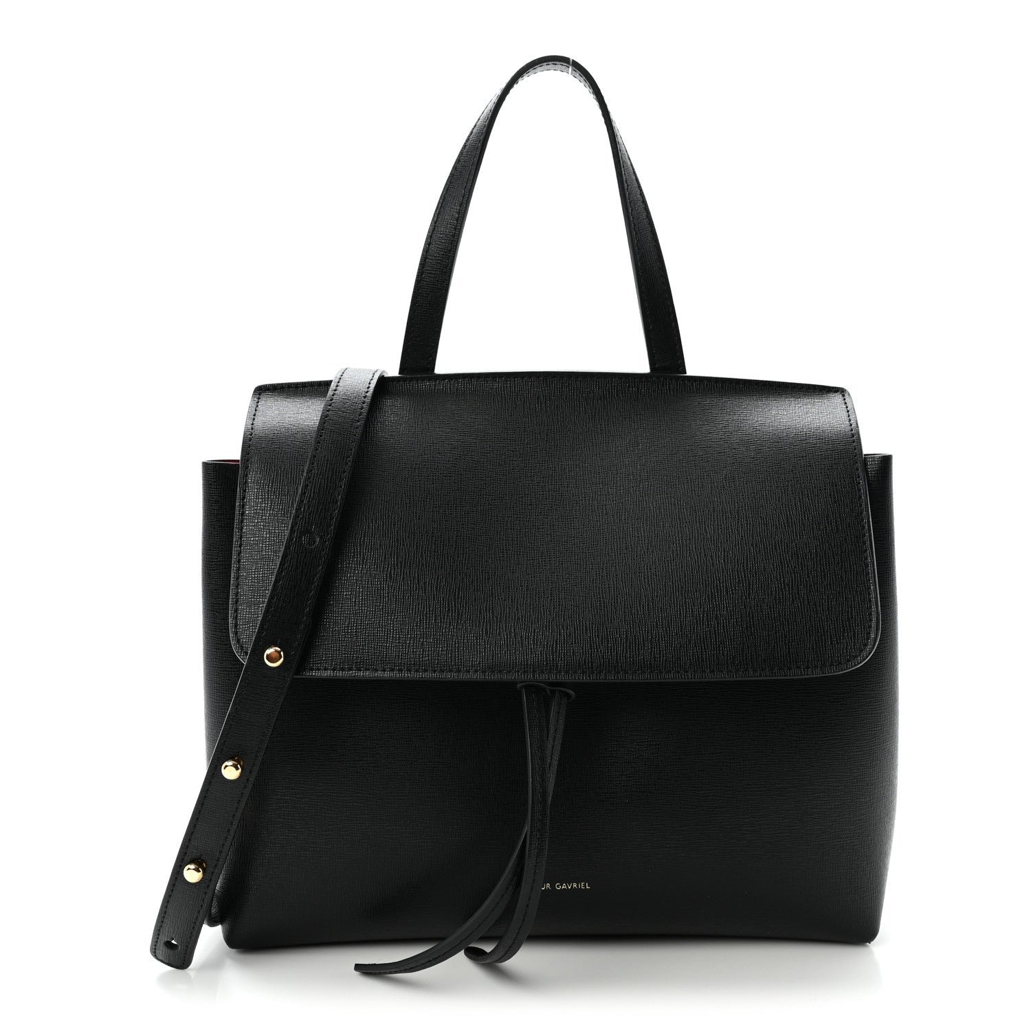 Mansur Gavriel Saffiano Mini Lady Bag Black Flamma