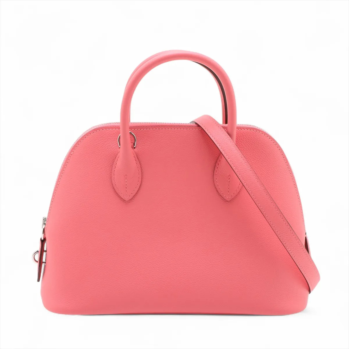 Hermès Bolide 1923 25 Evercolor Rose Azalee Silver Metal Fittings