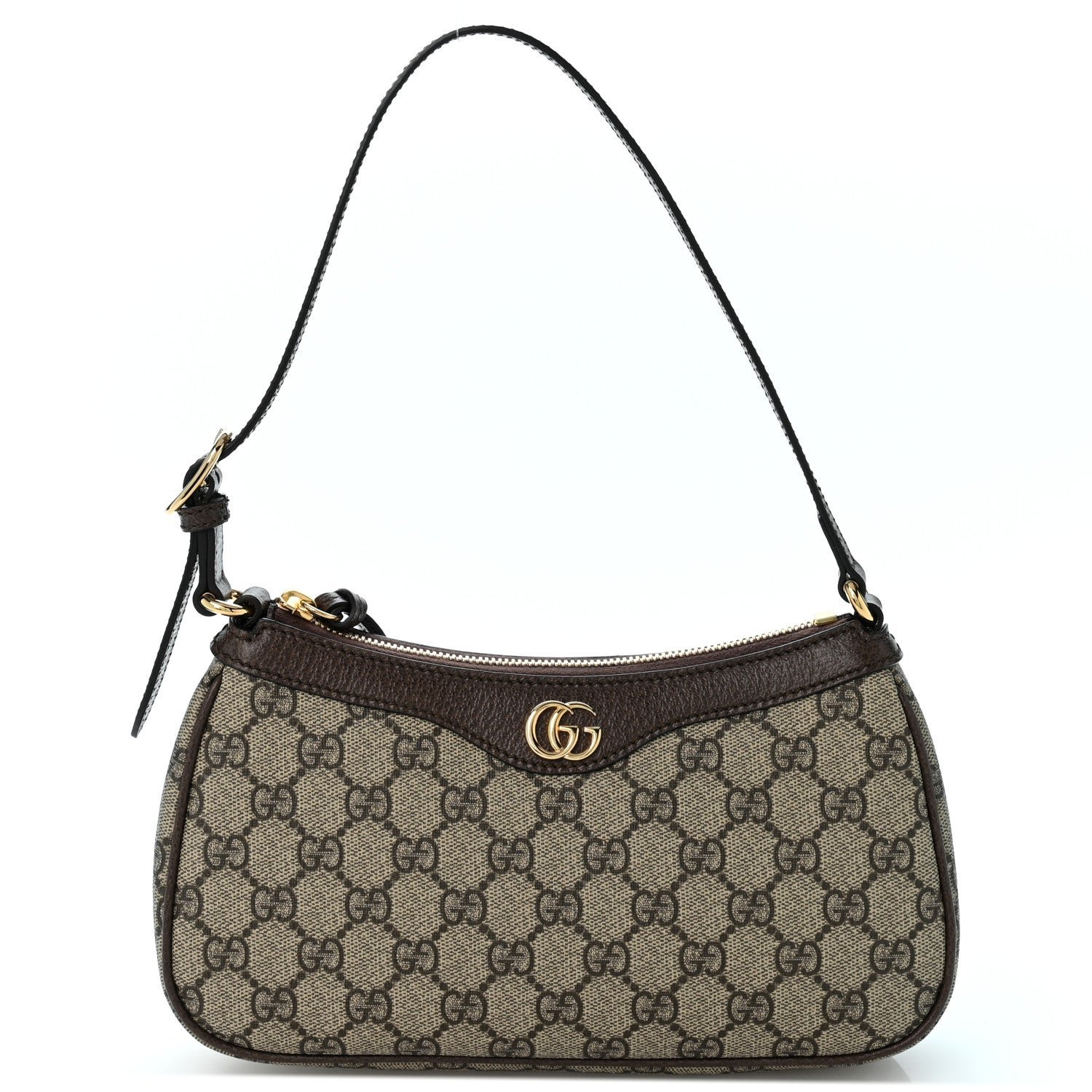 Gucci GG Supreme Monogram Textured Dollar Calfskin Small Ophidia Hobo Beige Ebony New Acero
