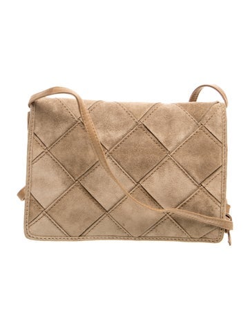 Suede Vintage Intrecciato Suede Shoulder Bag