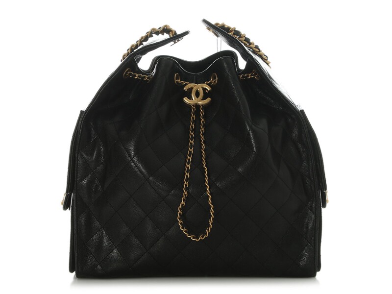 Black Quilted Caviar Medium 25 Aged Gold Hardware, 2026