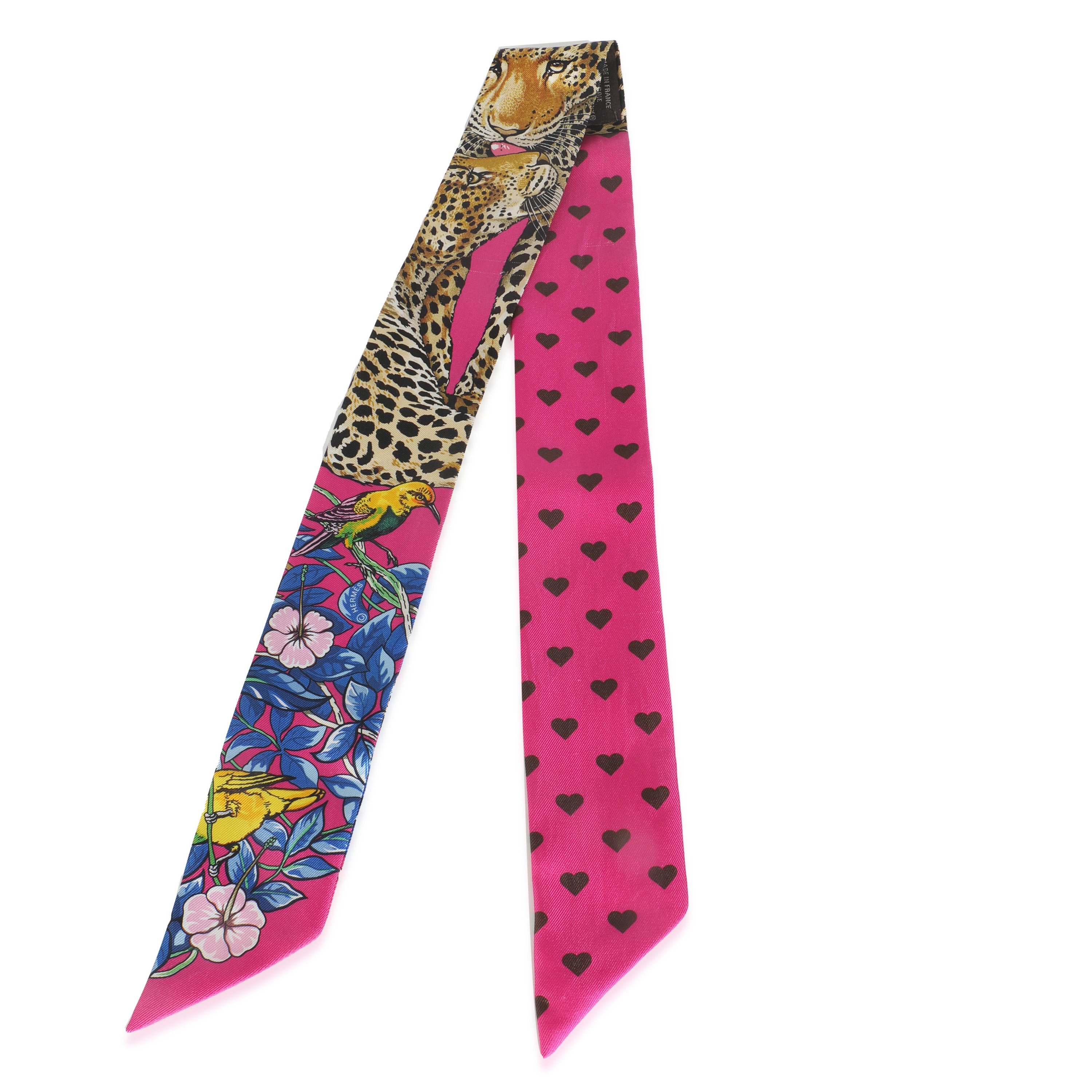 Hermes Rose Vif Bleu Roy Silk Jungle Love Twilly