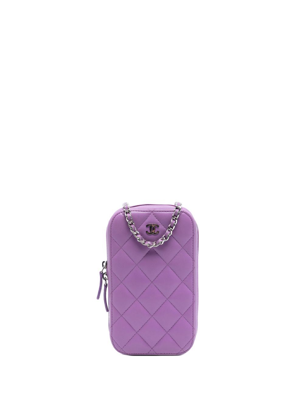 2019 CC Quilted Lambskin Zip Phone Case crossbody bag
