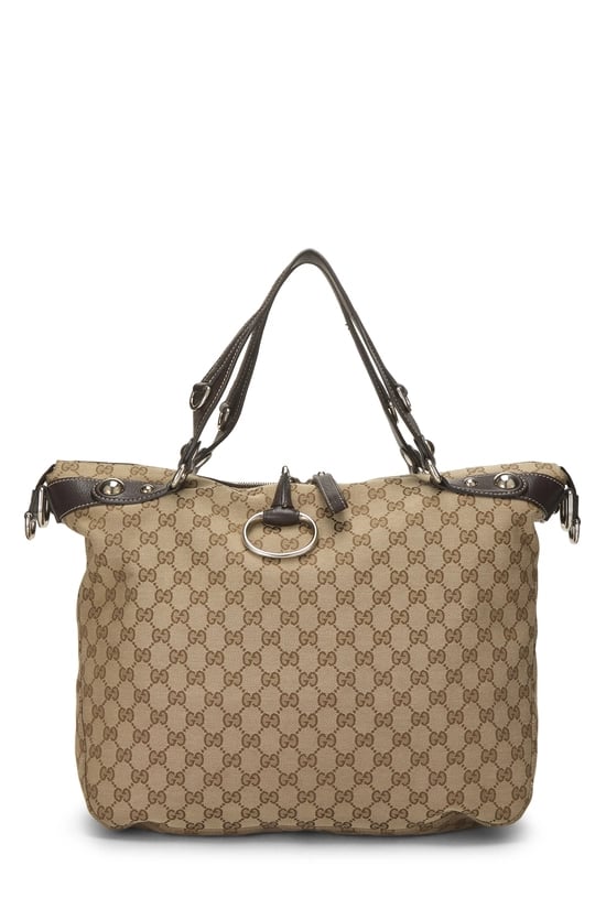 Original GG Canvas Icon Bit Zip Tote Large