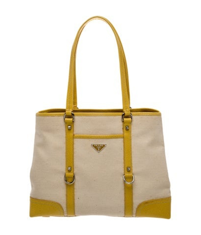 Prada Enameled Metal Triangle Tote