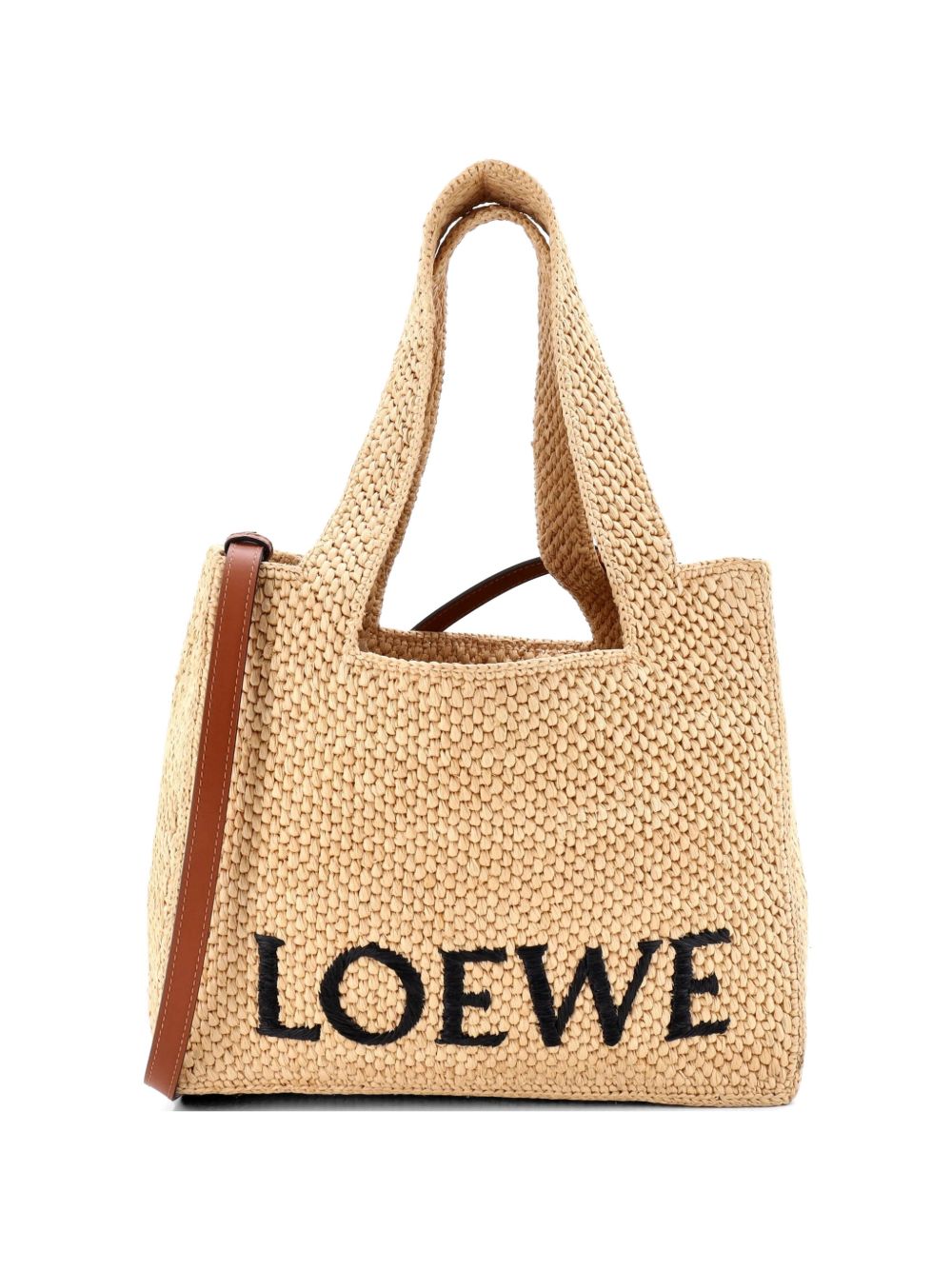 Paula's Ibiza Logo Raffia Large tote bag