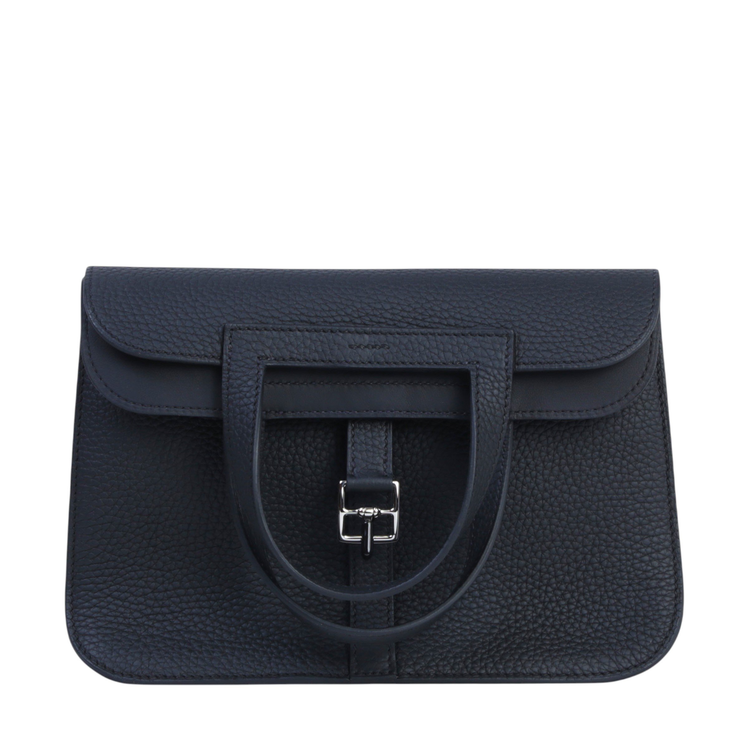 Hermes Brand New ( Rank N ) HERMÈS Halzan 25 Noir (89) Clemence Palladium hardware K (2025)