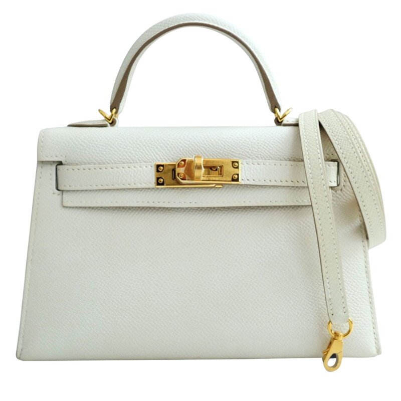 Gris Pale Epsom Mini Kelly 20 II Gold Hardware, 2023