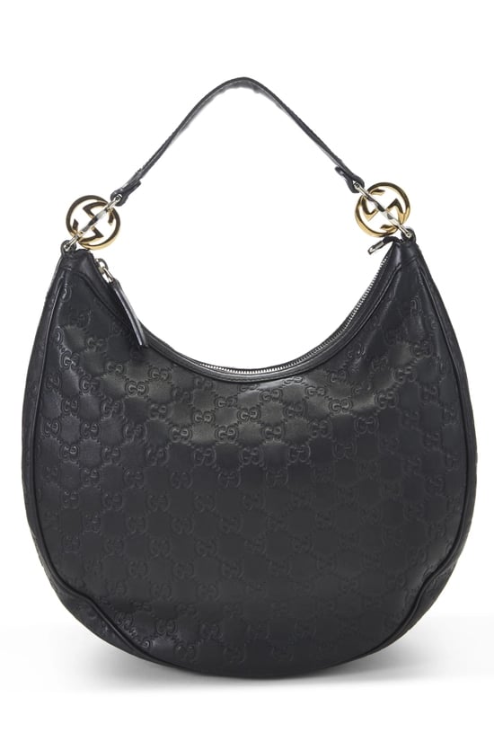 Black Guccissima GG Twins Hobo
