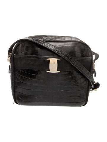 Ferragamo Embossed Leather Shoulder Bag