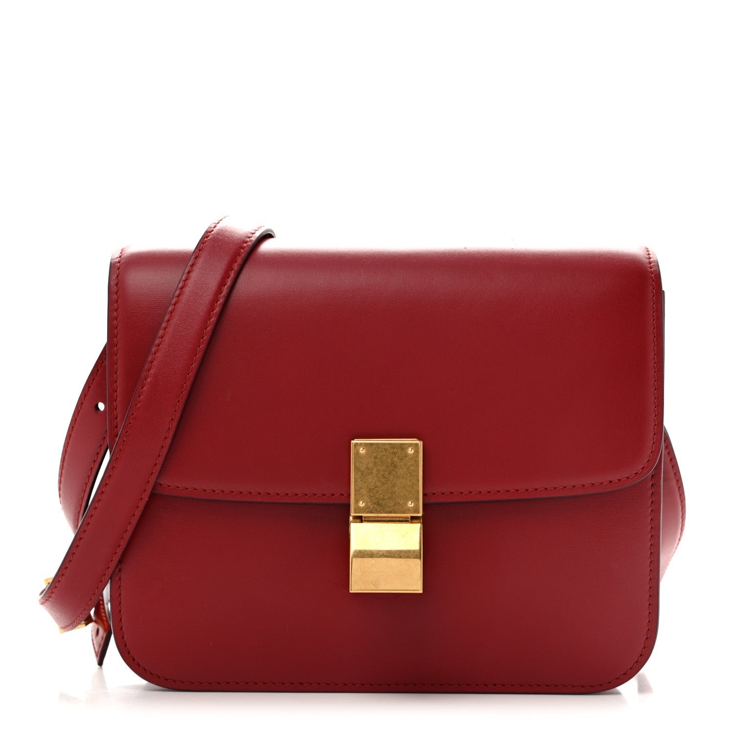 Celine Box Calfskin Teen Classic Box Flap Bag Red