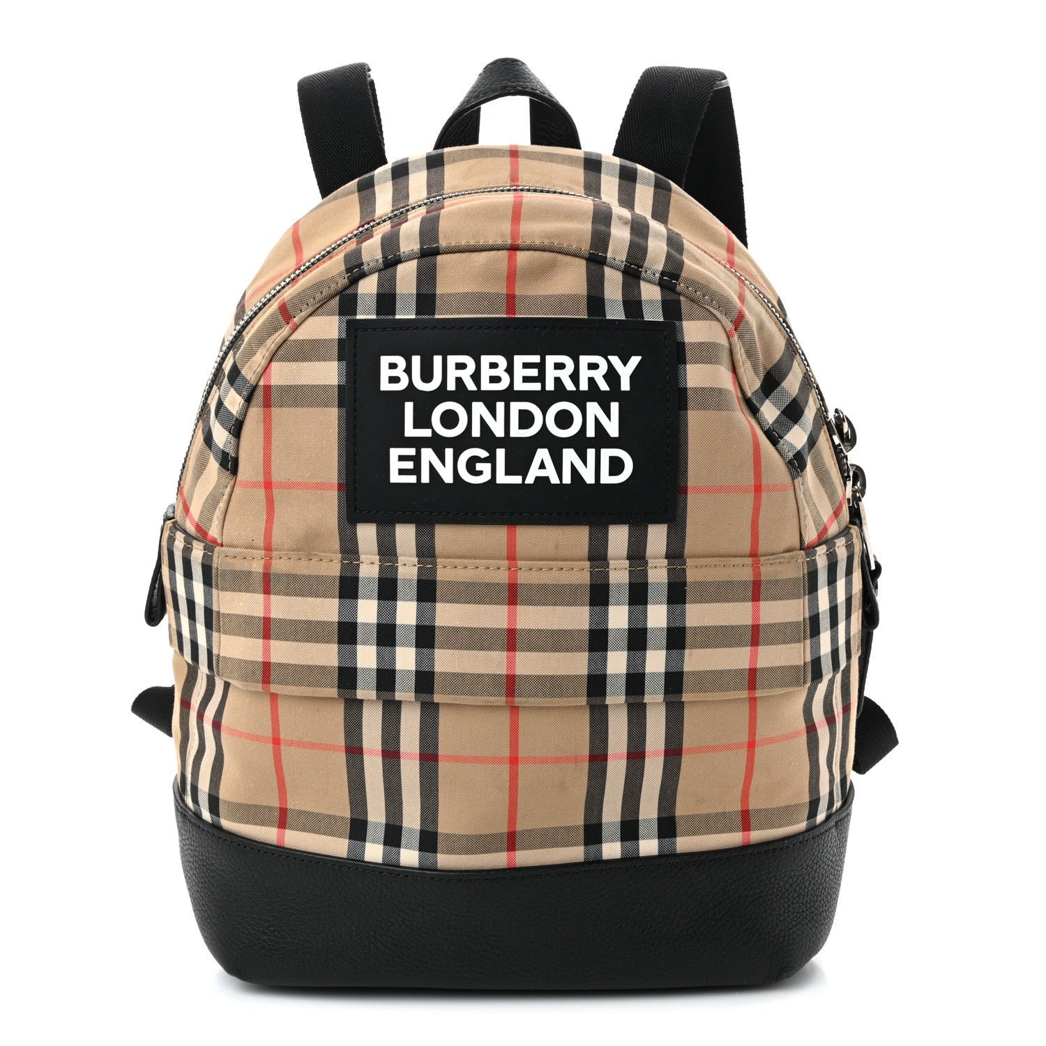 Burberry House Check Canvas Calfskin Small Nico Backpack Archive Beige