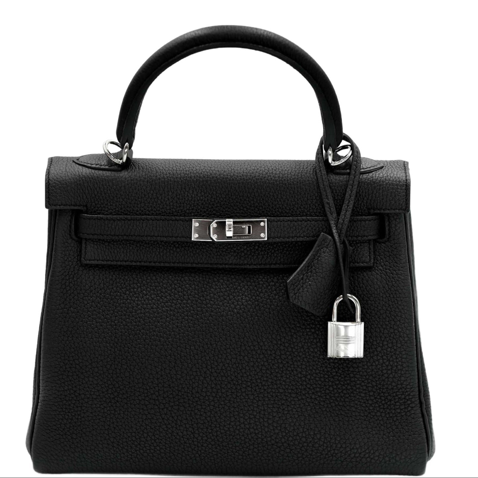 Hermes Hermès Kelly 25 Retourne Black Togo Palladium Hardware