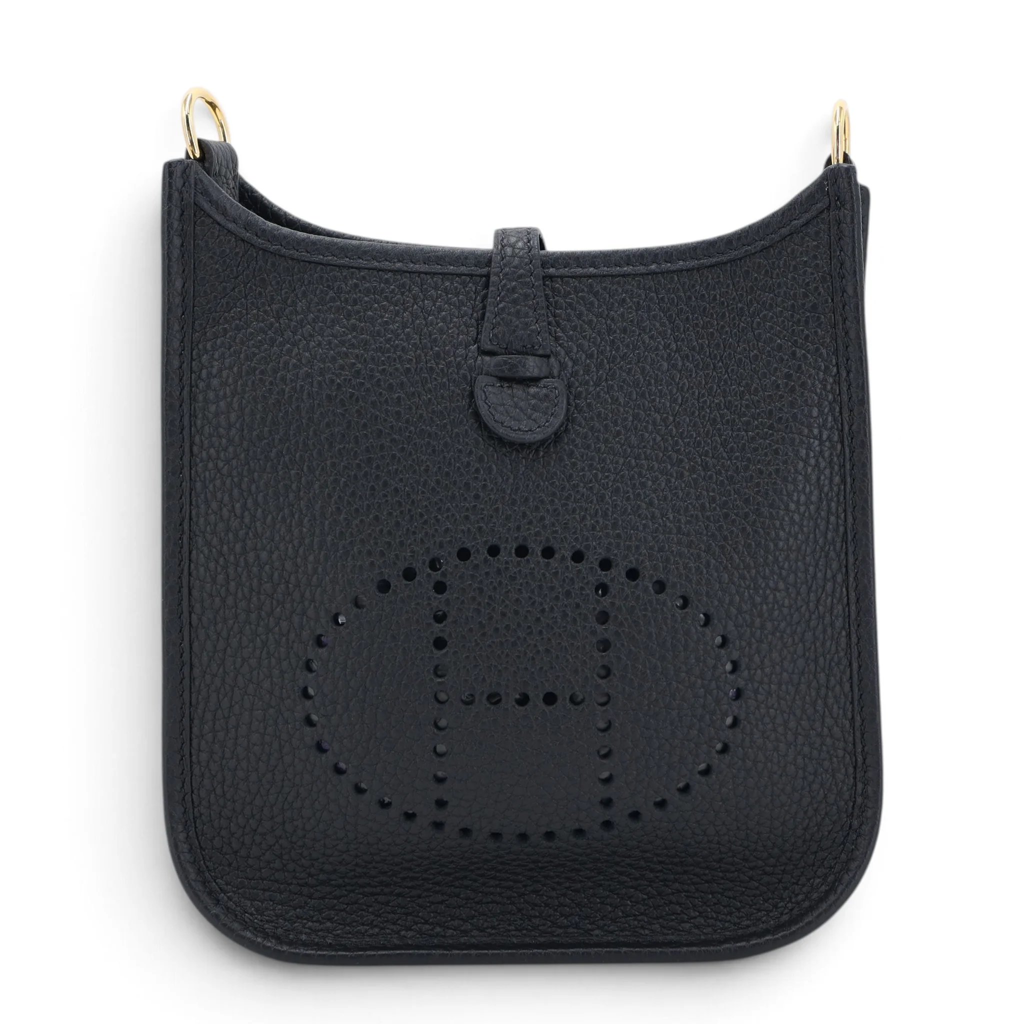 Very Good ( Rank A) HERMÈS Mini Evelyne 16 Amazone 112cm Noir (89) Clemence Gold hardware Y (2020)
