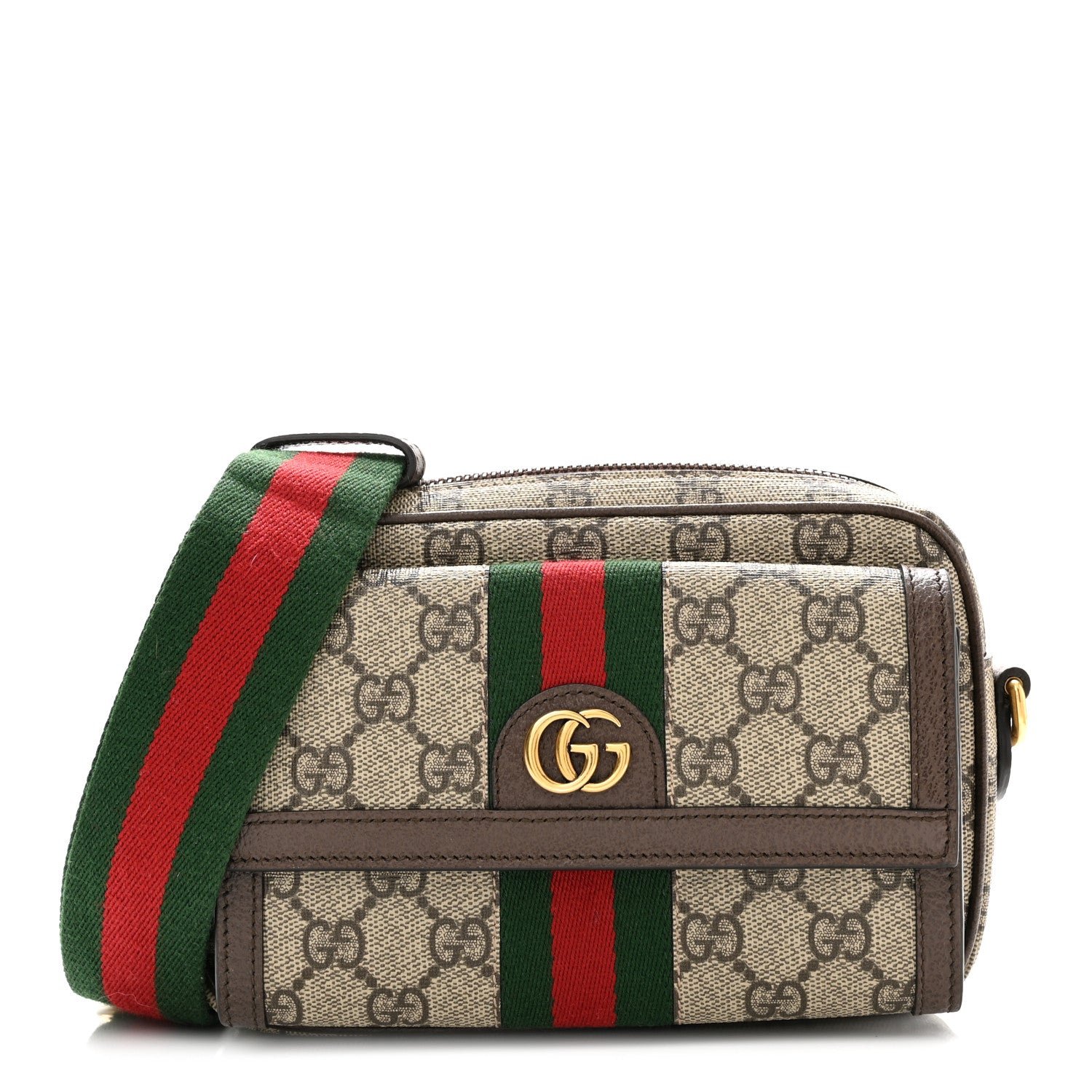 Gucci GG Supreme Monogram Web Mini Ophidia Bag Beige Ebony