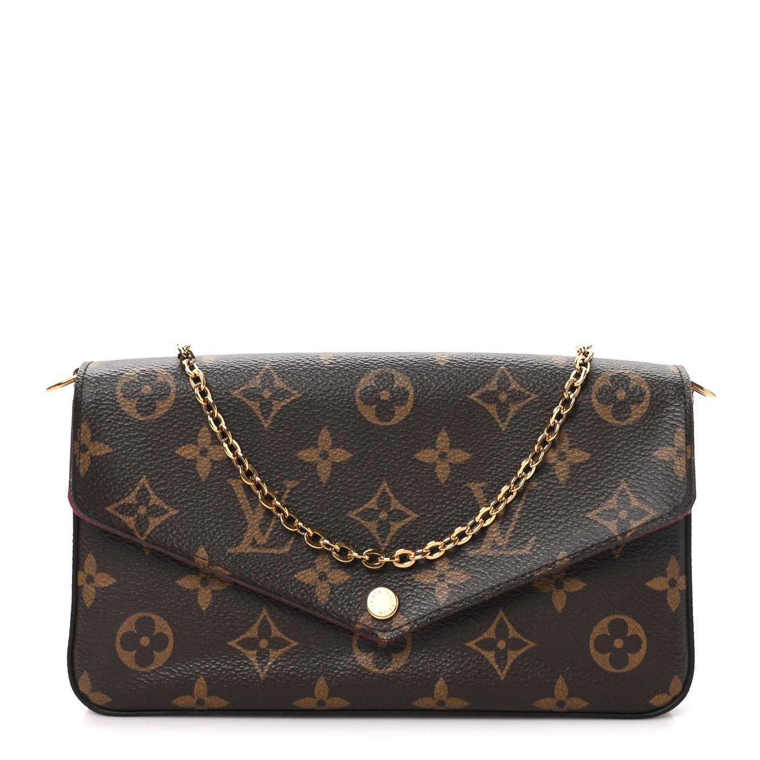 Louis Vuitton Monogram Pochette Felicie Chain Wallet Fuchsia