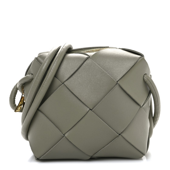 Bottega Veneta Lambskin Maxi Intrecciato Mini Cassette Camera Bag Travertine