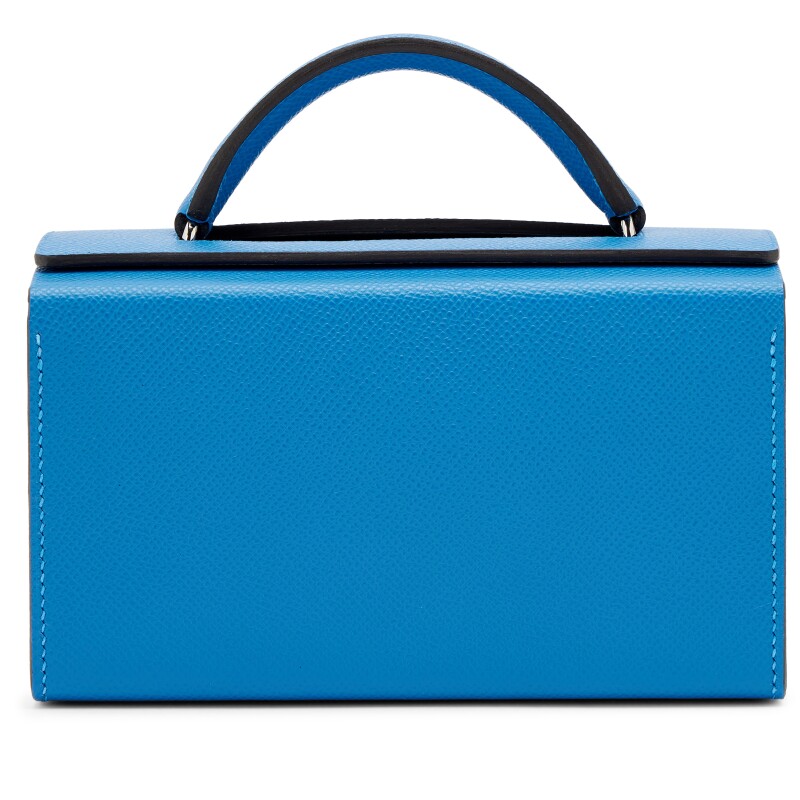 Bleu de France Epsom, Vert Fonce and Vert Deau Matte Mississippiensis Alligator Petit H Minaudiere Box Bag 18 Palladium Hardware, 2022