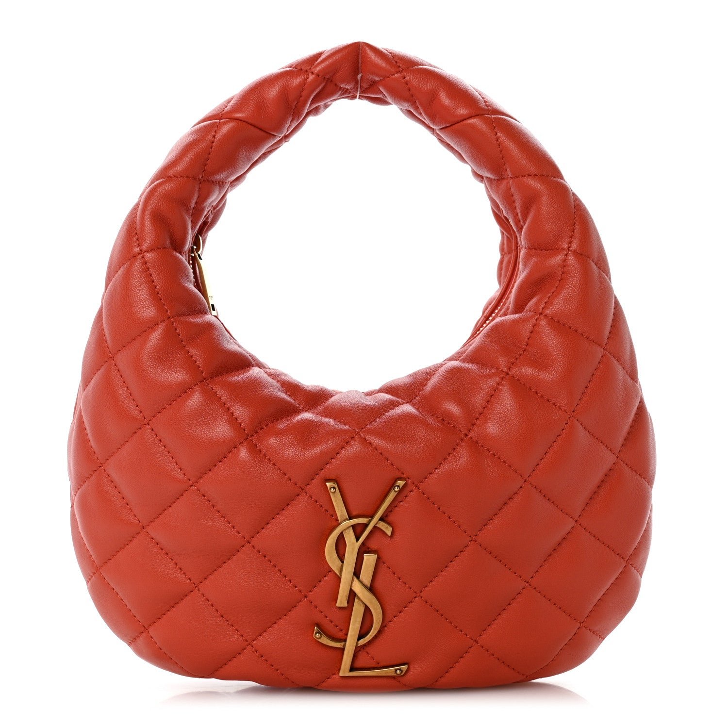 Saint Laurent Lambskin Quilted Icarino Bag Coral