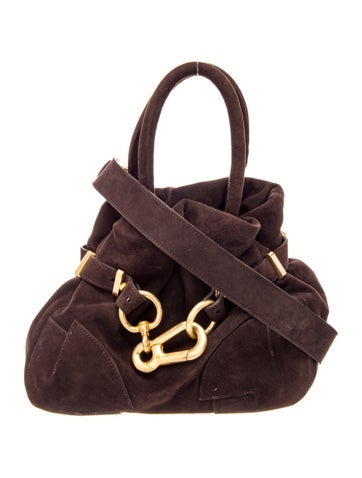 Suede Top Handle Bag