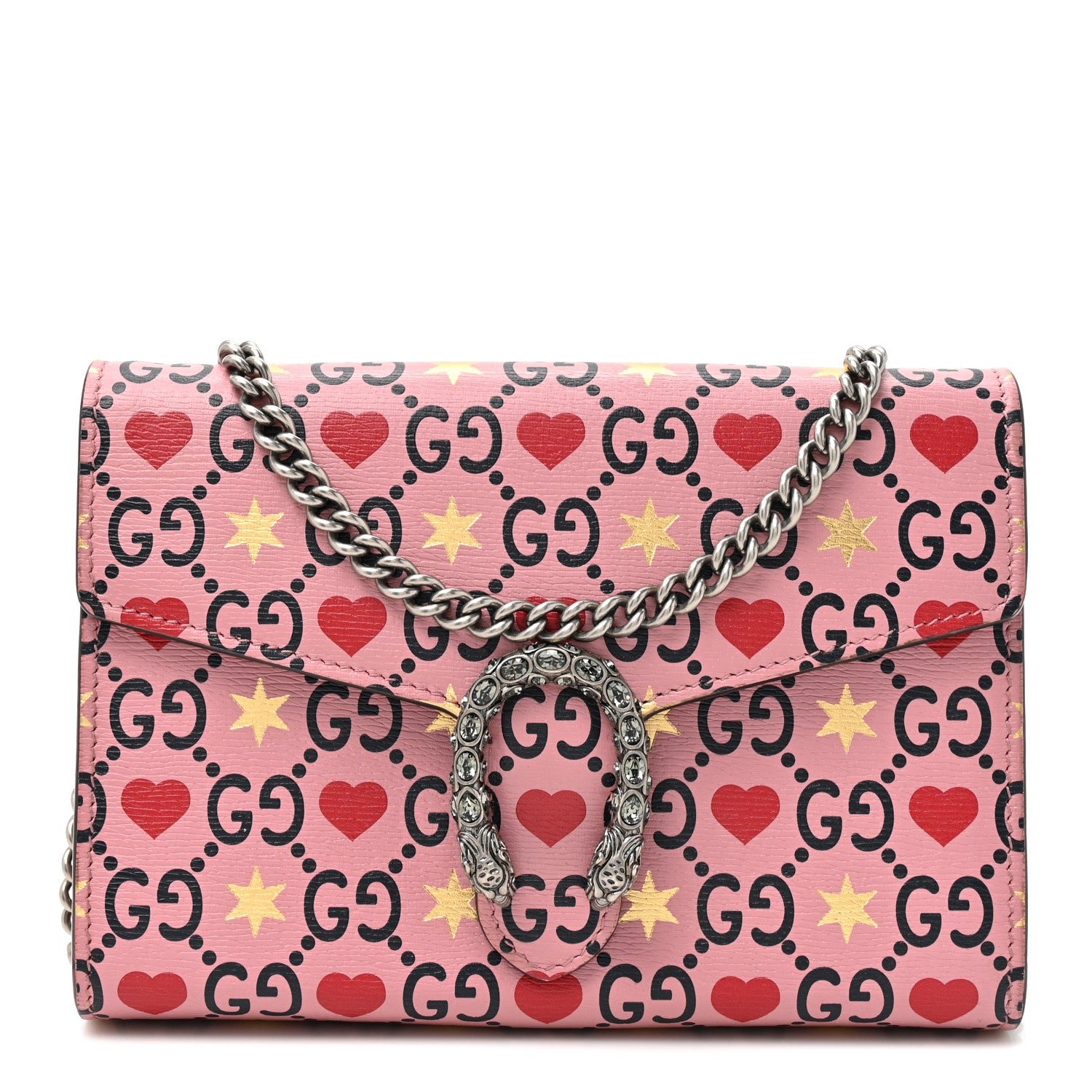 Gucci Calfskin Valentine's Day Exclusive Mini Dionysus Chain Wallet