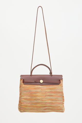 Hermes 2002 Marron Foncé Vache Hunter & Orange H Vibrato Herbag 31