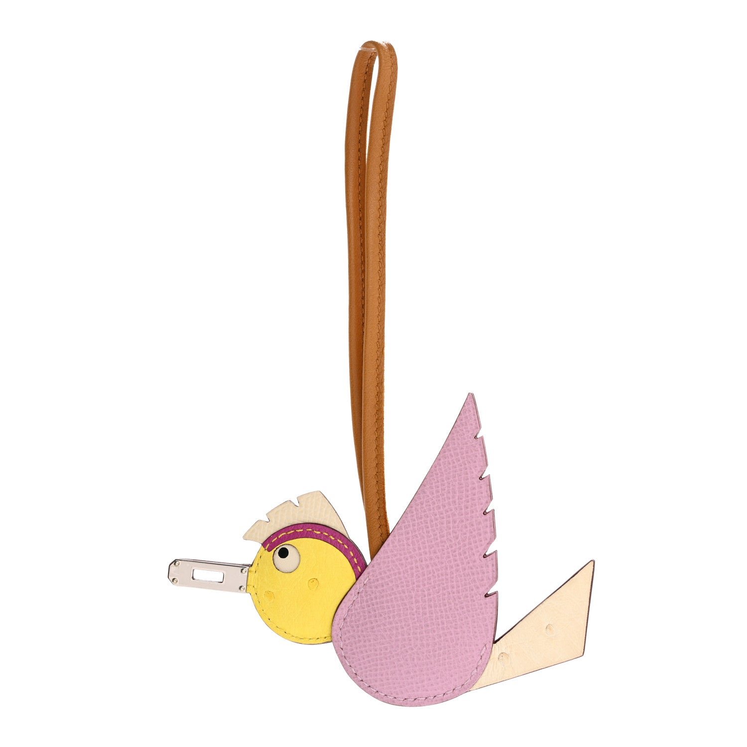 Hermes Ostrich Epsom Swift Birdy Bag Charm Mauve Sylvestre Nata Jaune Citron Magnolia Sesame