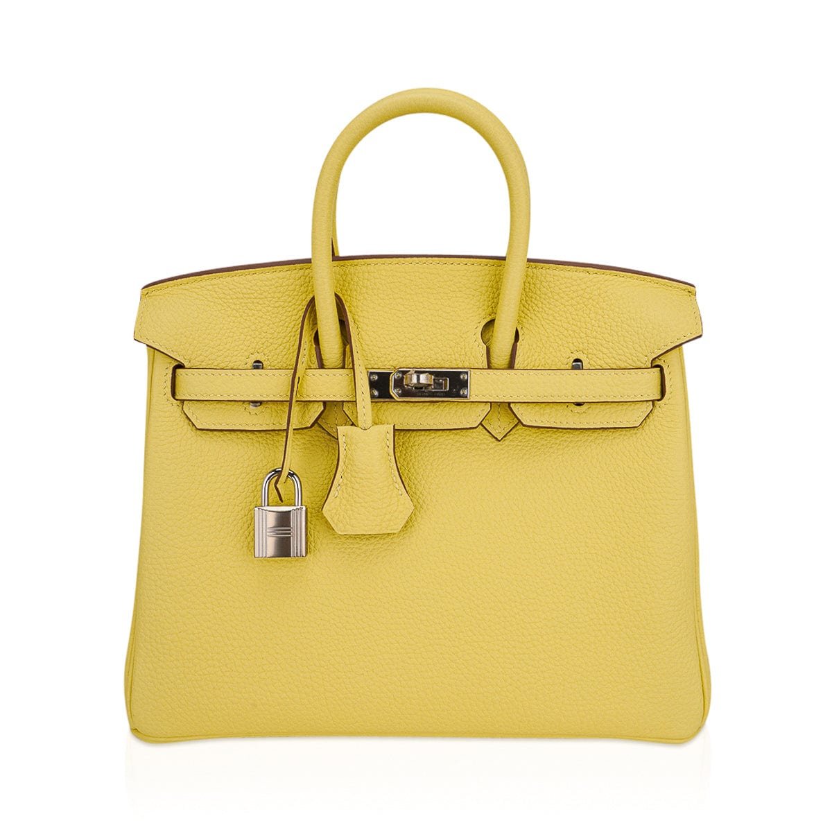 Hermes Hermes Birkin 25 Bag Jaune Poussin Togo Leather with Palladium Hardware