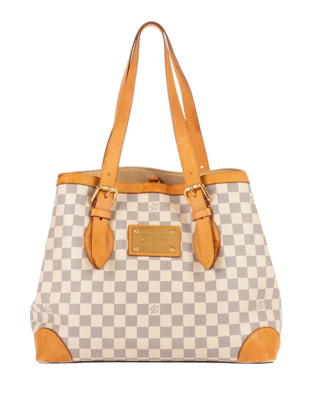 checked tote bag