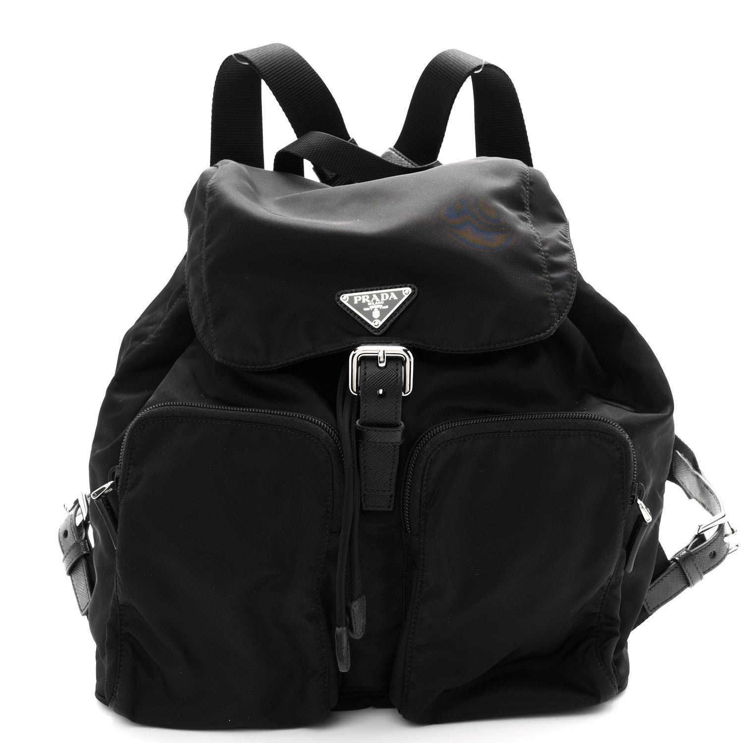 Prada Prada Nylon Vela Large Backpack Black