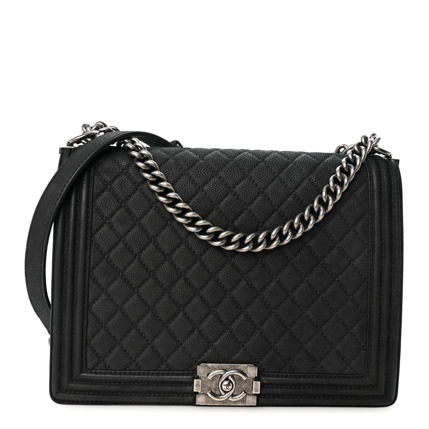 Chanel Iridescent Caviar Quilted Large Boy Flap Black