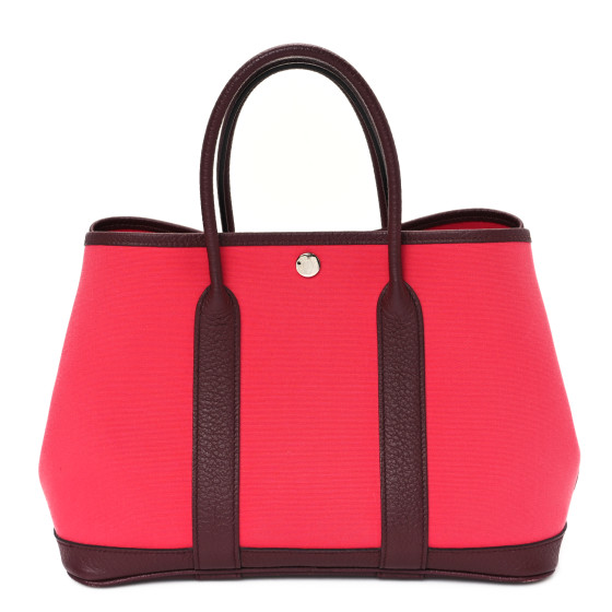 Hermes Toile Negonda Garden Party 30 TPM Framboise Rouge Sellier
