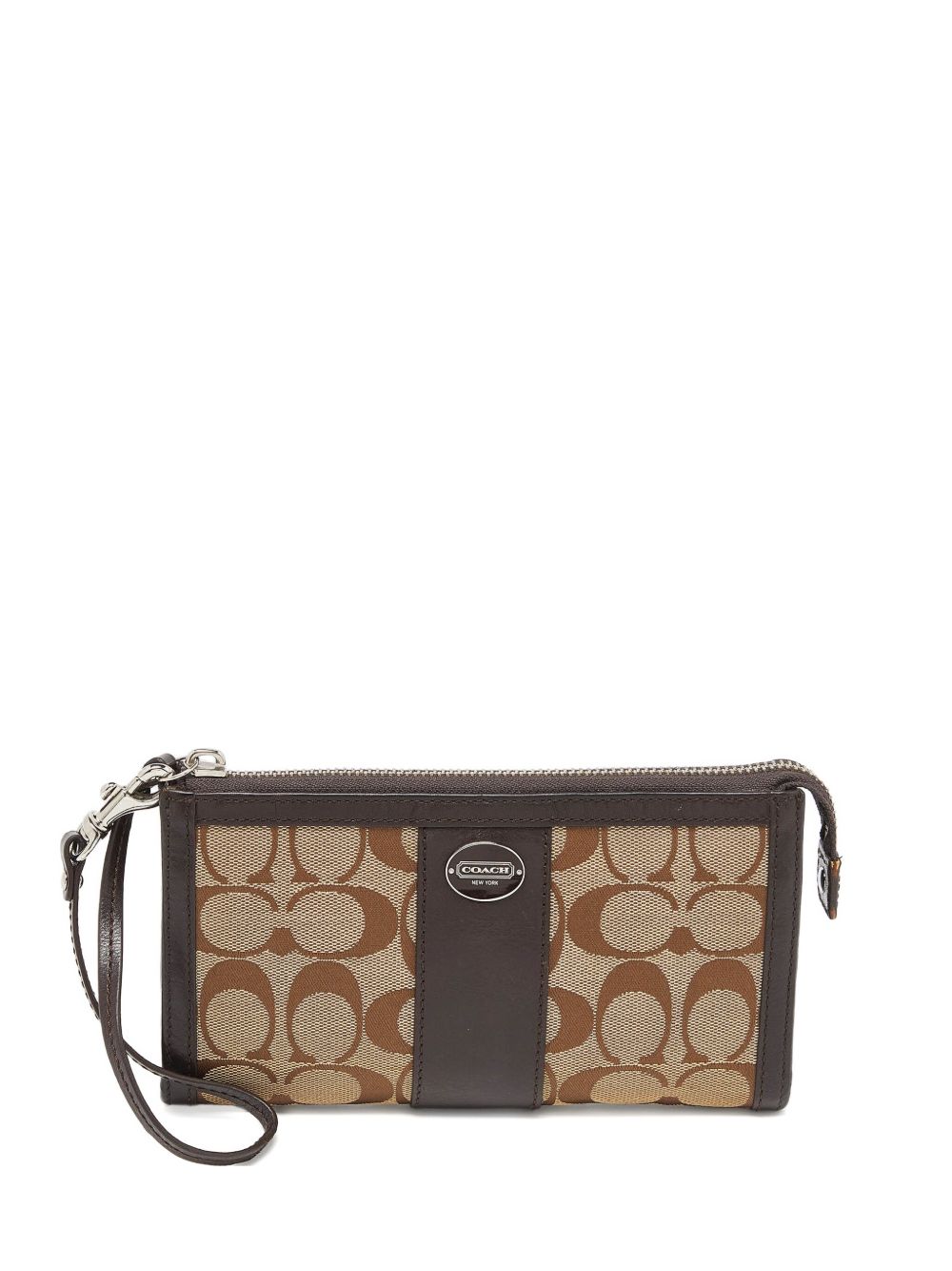 pre-owned leather-trim clutch bag