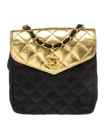 Quilted Satin CC Flap Bag