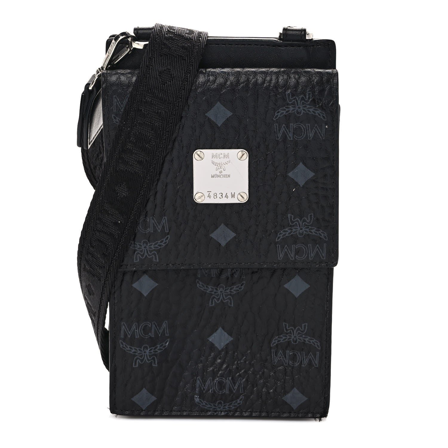 MCM Visetos Geo Phone Case Crossbody Black