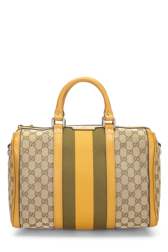 Yellow Original GG Canvas Vintage Web Boston Medium