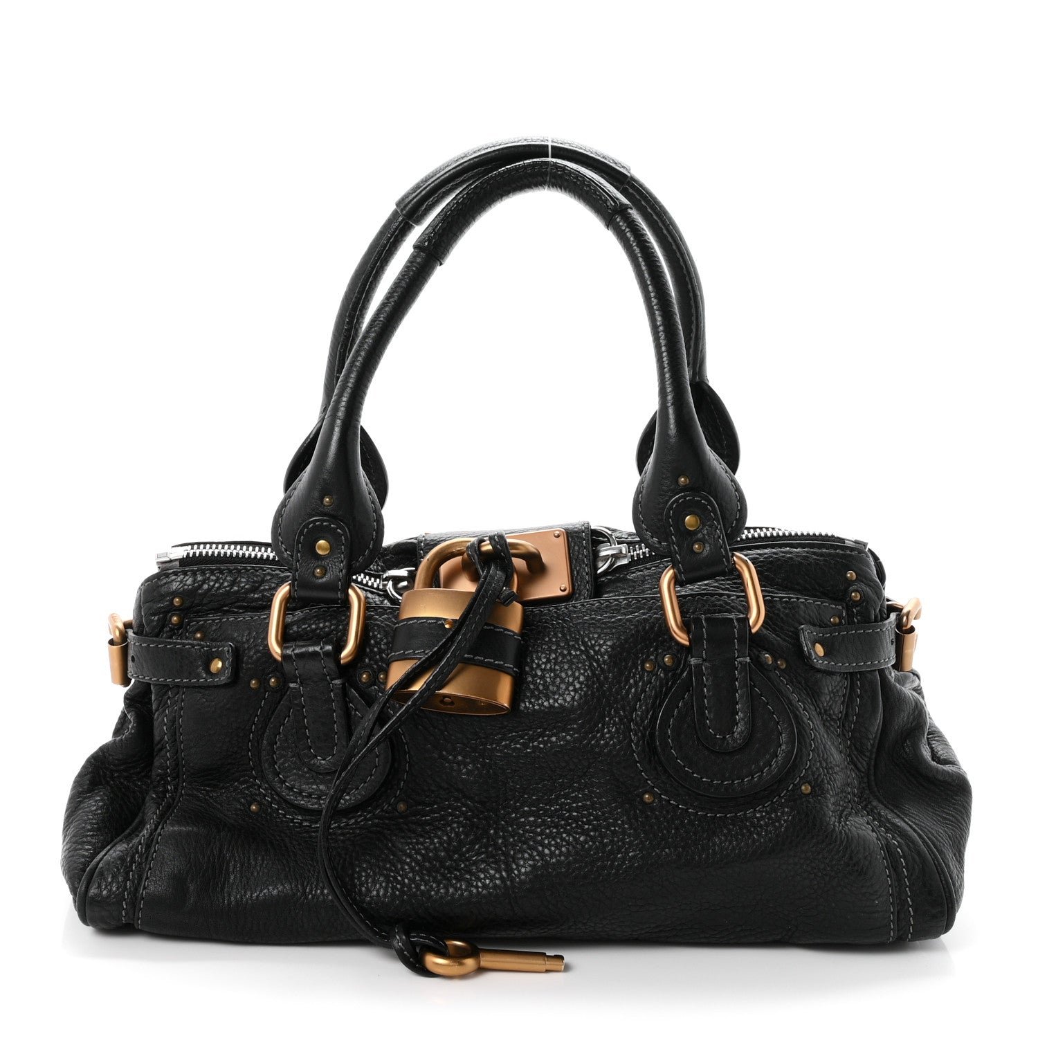 Chloe Calfskin Medium Paddington Satchel Black