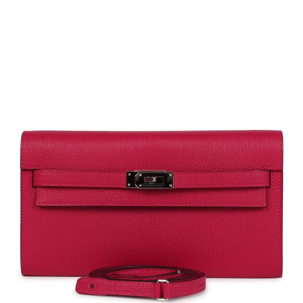 Hermes Hermes Kelly Wallet To Go Rose Mexico Chevre Palladium Hardware