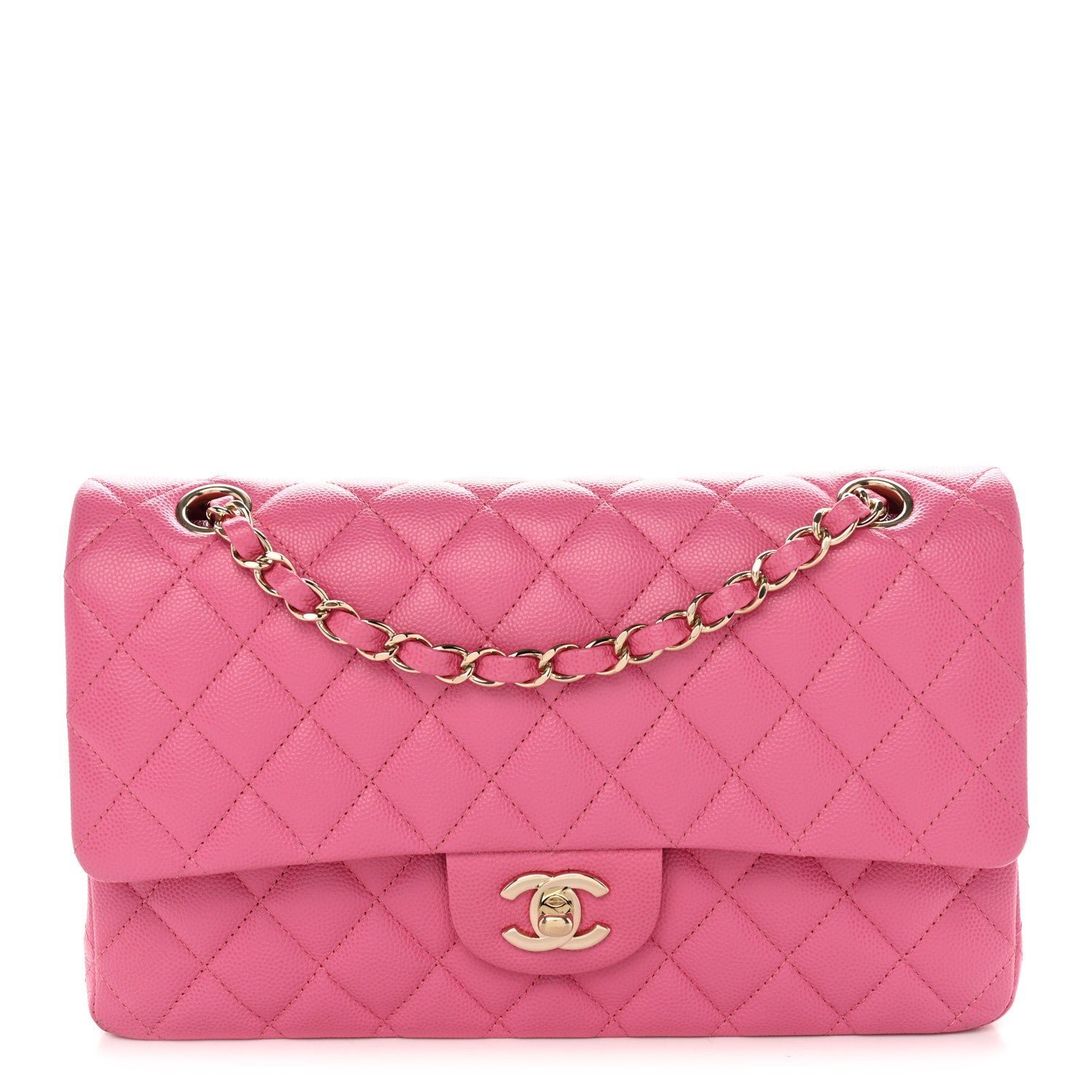Chanel Caviar Quilted Medium Double Flap Pink